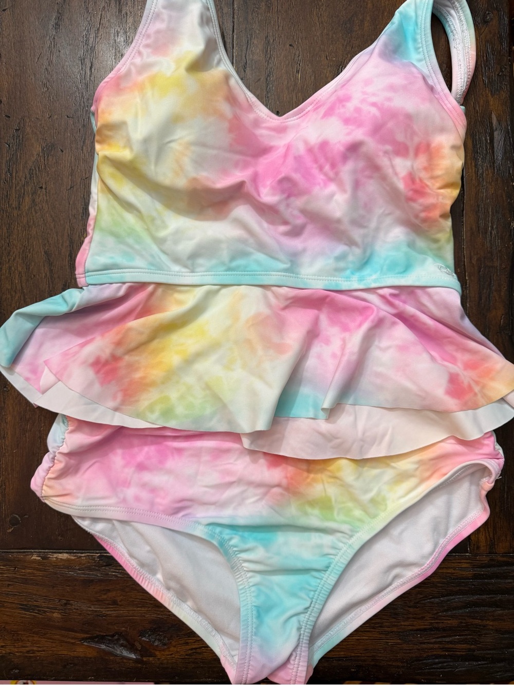 Ruffle Butts Tie-Dye Peplum two-Piece Swimsuit